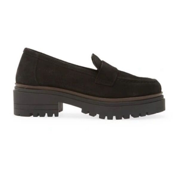 Cordani  Suede Scout Platform Loafers  In Black Size 38/ Like New - Picture 1 of 8